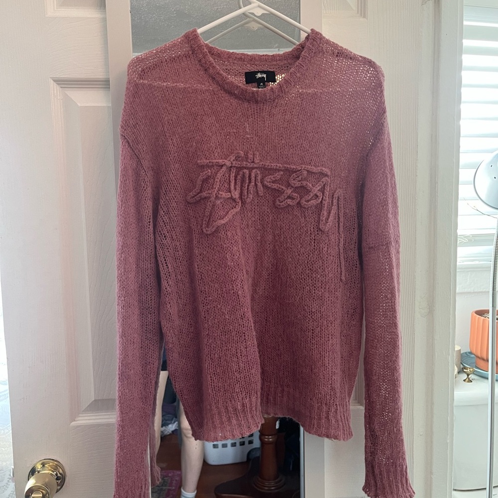 Stussy Loose Knit Mauve Sweater